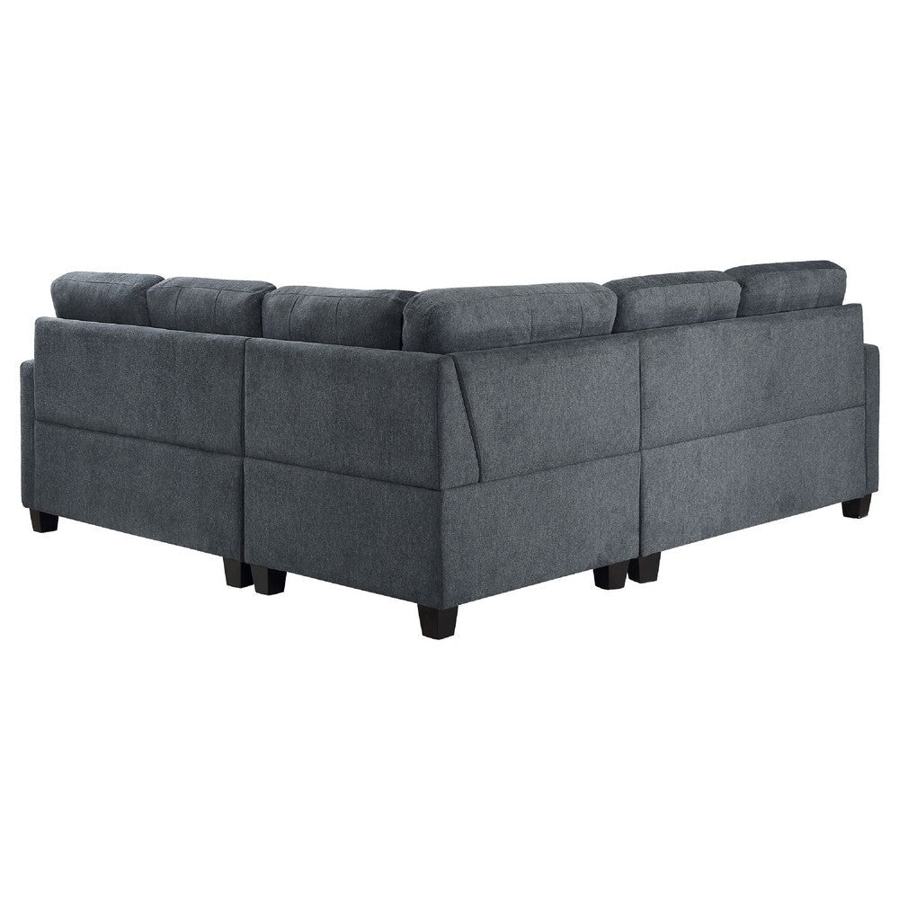 Seh 3 Piece L Shaped Sectional Sofa | Steel Gray | Track Armrests BM337885