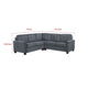 Seh 3 Piece L Shaped Sectional Sofa | Steel Gray | Track Armrests BM337885