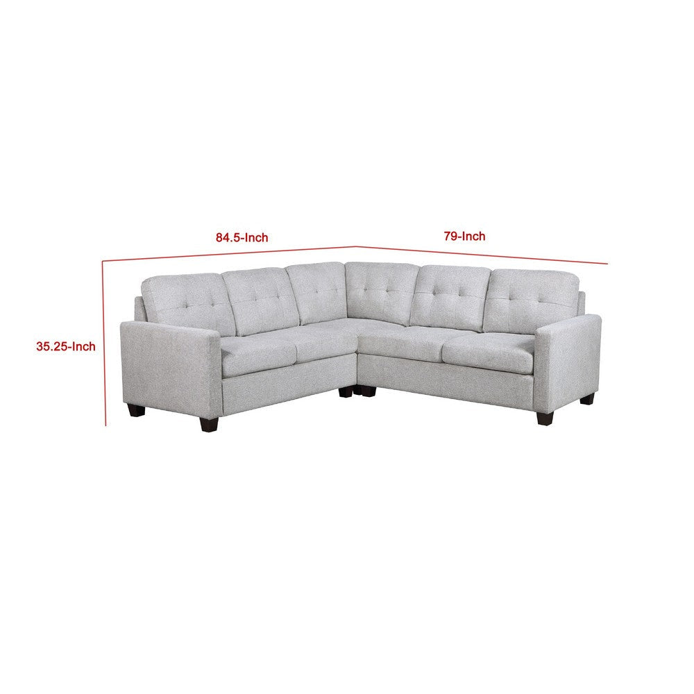 Seh 3 Piece L Shaped Sectional Sofa | Steel Beige | Track Armrests BM337886
