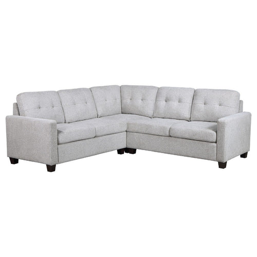 Seh 3 Piece L Shaped Sectional Sofa | Steel Beige | Track Armrests
