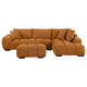 Cace Sectional Sofa and Ottoman Chaise Set | 2 Pillow | Orange BM337887