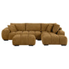 Cace Sectional Sofa and Ottoman Chaise Set | 2 Pillow | Amber Brown BM337888
