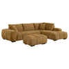 Cace Sectional Sofa and Ottoman Chaise Set | 2 Pillow | Amber Brown