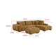 Cace Sectional Sofa and Ottoman Chaise Set | 2 Pillow | Amber Brown BM337888
