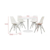 Wora 5 Piece Dining Set | Round White Table Top | 4 White Side Chairs BM337890