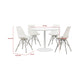 Wora 5 Piece Dining Set | Round White Table Top | 4 White Side Chairs BM337890
