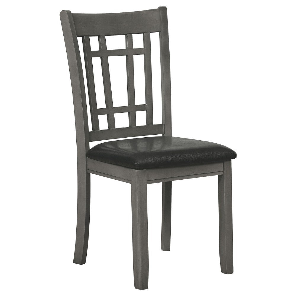 Lessa 5 Piece Dining Set | Gray | 4 Padded Chairs | Expandable Leaf BM337891