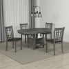 Lessa 5 Piece Dining Set | Gray | 4 Padded Chairs | Expandable Leaf