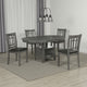 Lessa 5 Piece Dining Set | Gray | 4 Padded Chairs | Expandable Leaf