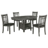 Lessa 5 Piece Dining Set | Gray | 4 Padded Chairs | Expandable Leaf BM337891
