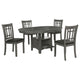 Lessa 5 Piece Dining Set | Gray | 4 Padded Chairs | Expandable Leaf BM337891