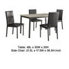 Raza Dining Table Set | Weathered Gray | 4 Black Faux Leather Chairs BM337893