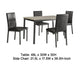 Raza Dining Table Set | Weathered Gray | 4 Black Faux Leather Chairs BM337893