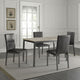 Raza Dining Table Set | Weathered Gray | 4 Black Faux Leather Chairs
