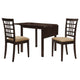 Elso Dining Set | Table w Drop Leaf | Brown | 3 Lattice Style Chair
