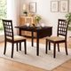 Elso Dining Set | Table w Drop Leaf | Brown | 3 Lattice Style Chair