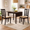Elso Dining Set | Table w Drop Leaf | Brown | 3 Lattice Style Chair
