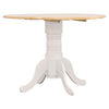 Giva Round Dining Table and 4 Chairs Set | Drop-Leaf | White and Brown BM337895