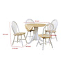 Giva Round Dining Table and 4 Chairs Set | Drop-Leaf | White and Brown BM337895
