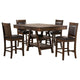 Wey 5pc Counter Height Dining Table & 4 Chairs Set | Brown | 2 Shelves BM337900