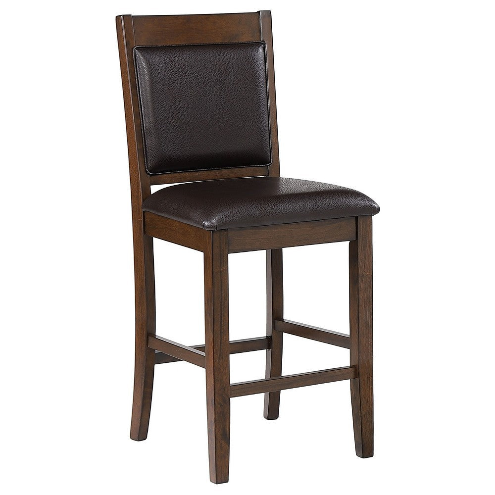 Wey 5pc Counter Height Dining Table & 4 Chairs Set | Brown | 2 Shelves BM337900