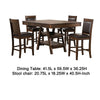 Wey 5pc Counter Height Dining Table & 4 Chairs Set | Brown | 2 Shelves BM337900