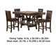 Wey 5pc Counter Height Dining Table & 4 Chairs Set | Brown | 2 Shelves BM337900