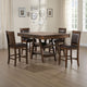 Wey 5pc Counter Height Dining Table & 4 Chairs Set | Brown | 2 Shelves