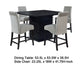 Tela 5pc Counter Height Dining Set | Black Wood Table | 4 Gray Chairs BM337901