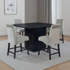 Tela 5pc Counter Height Dining Set | Black Wood Table | 4 Gray Chairs