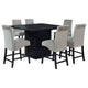 Tela 7pc Counter Height Dining Set | Black Wood Table | 6 Gray Chairs BM337902