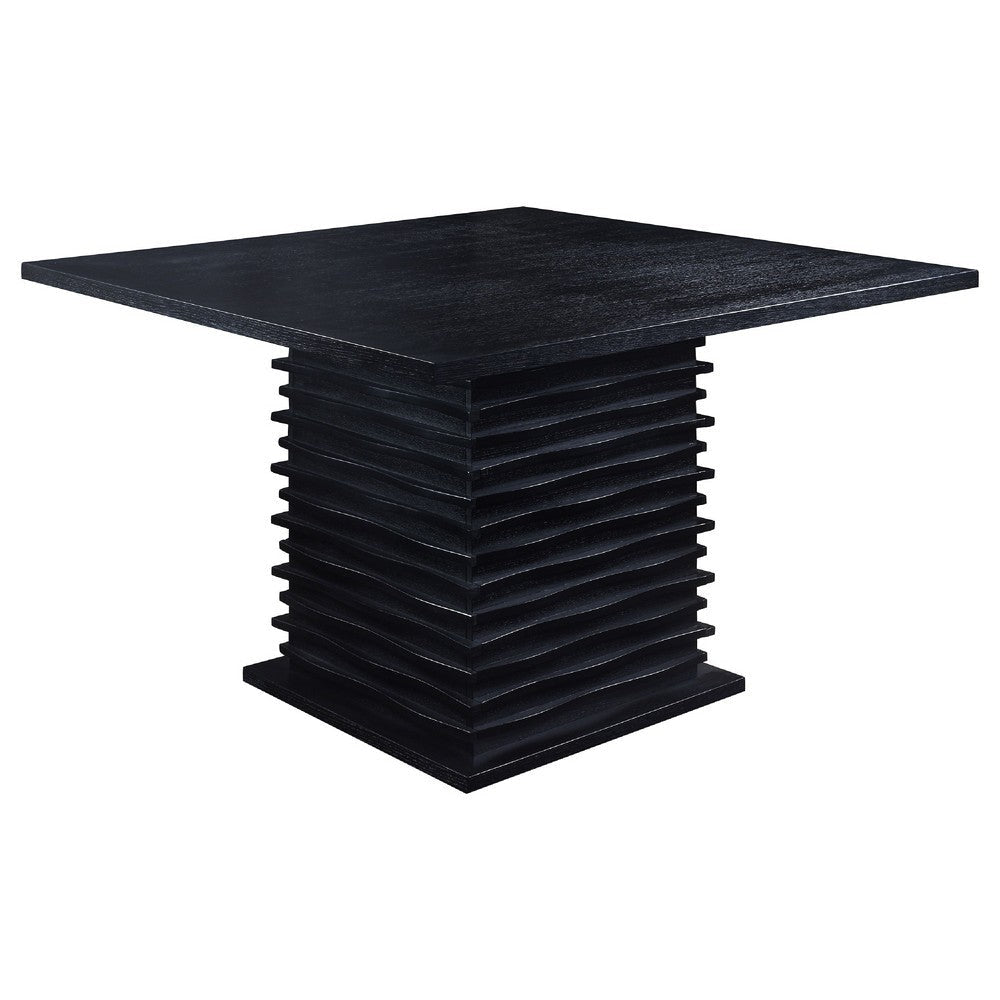 Tela 9pc Counter Height Dining Set | Black Wood Table | 8 Gray Chairs BM337903