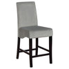 Tela 9pc Counter Height Dining Set | Black Wood Table | 8 Gray Chairs BM337903