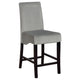 Tela 9pc Counter Height Dining Set | Black Wood Table | 8 Gray Chairs BM337903