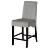 Tela 9pc Counter Height Dining Set | Black Wood Table | 8 Gray Chairs BM337903