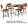 Hom 5pc Counter Height Dining Set | Brown Wood | 4 Faux Leather Chairs BM337904