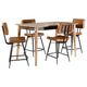 Hom 5pc Counter Height Dining Set | Brown Wood | 4 Faux Leather Chairs