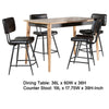 Hom Counter Height Dining Table Set | 4 Faux Leather Chairs Dark Brown BM337905