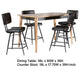 Hom Counter Height Dining Table Set | 4 Faux Leather Chairs Dark Brown BM337905