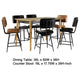 Hom 7pc Counter Height Dining Set | 6 Faux Leather Chairs Camel Brown BM337906