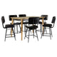 Hom Counter Height Dining Table & 6 Chairs | Dark Brown | Faux Leather