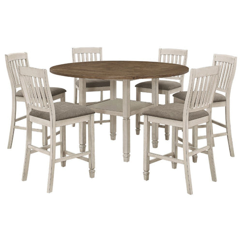 Soti Counter Height Dining Table and 6 Chairs | White | Extendable Top