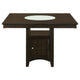 Uric Counter Height Dining Table w Wine Storage | 4 Chairs | Brown