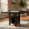 Uric Counter Height Dining Table w Wine Storage | 4 Chairs | Brown