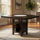 Uric Counter Height Dining Table w Wine Storage | 4 Chairs | Brown