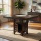 Uric Counter Height Dining Table w Wine Storage | 6 Chairs | Brown