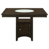 Uric Counter Height Dining Table w Wine Storage | 6 Chairs | Brown