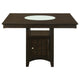 Uric Counter Height Dining Table w Wine Storage | 6 Chairs | Brown