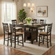 Uric Counter Height Dining Table w Wine Storage | 6 Chairs | Brown