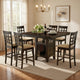 Uric Counter Height Dining Table w Wine Storage | 6 Chairs | Brown